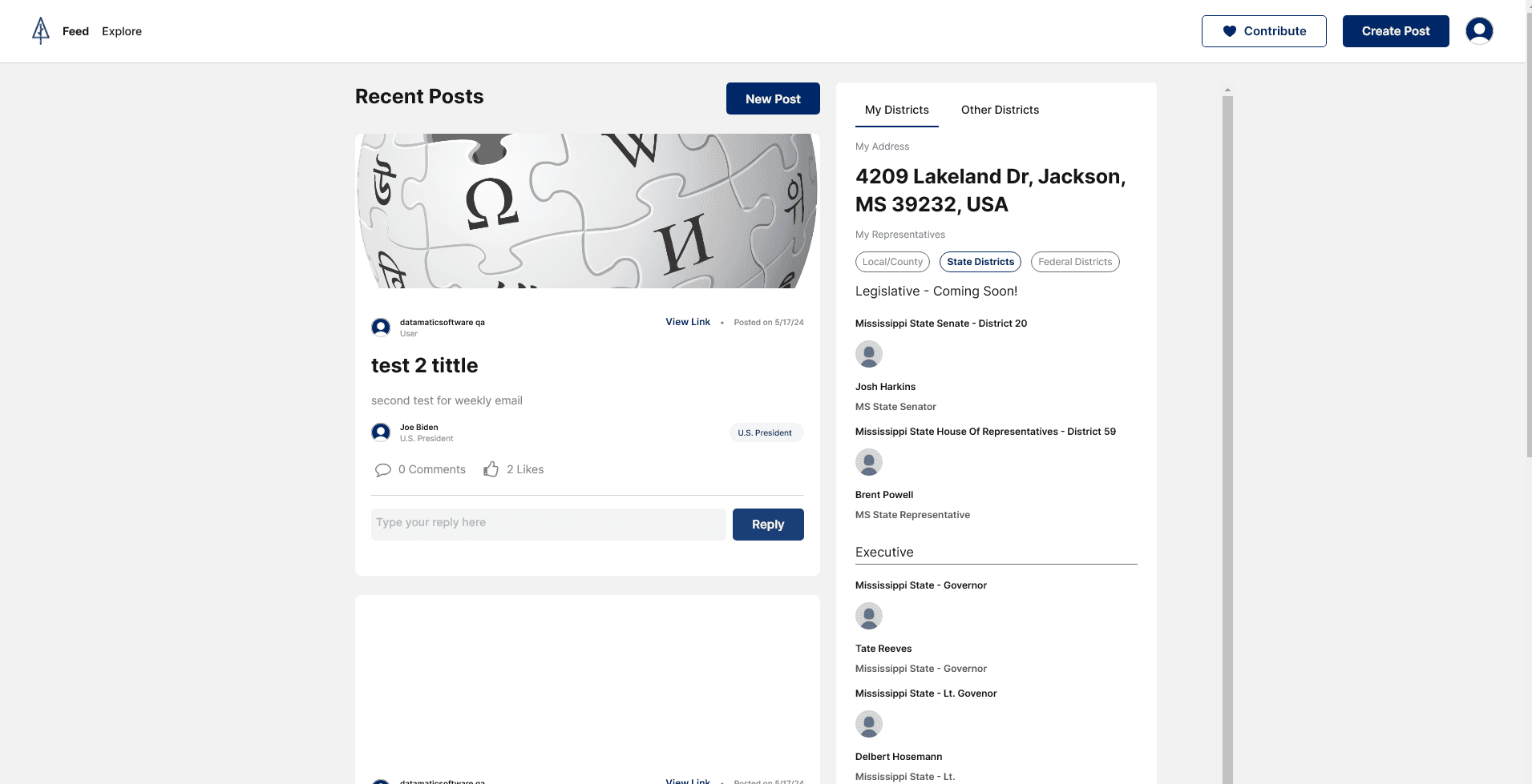 Yistrict Platform Screenshot